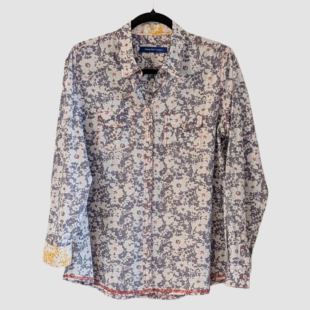 Georg Roth Floral Button Down Shirt M Cotton Boho Western Inspired Top